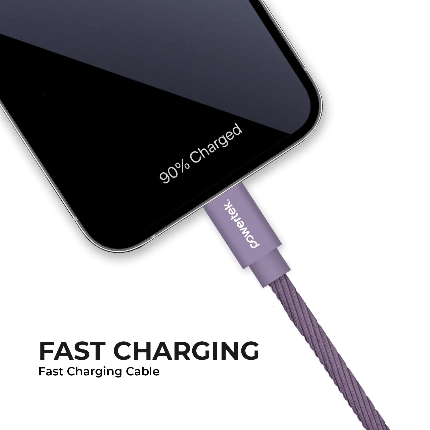 Powertek Corduroy USB-A to USB-C - Purple