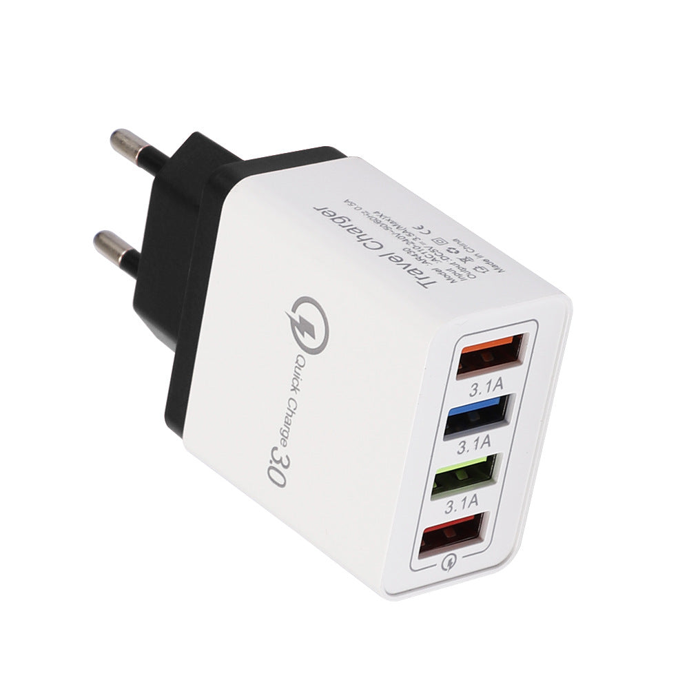 4-Port USB Fast Charger - Quick Charge 3.0 Multi-Device Adapter