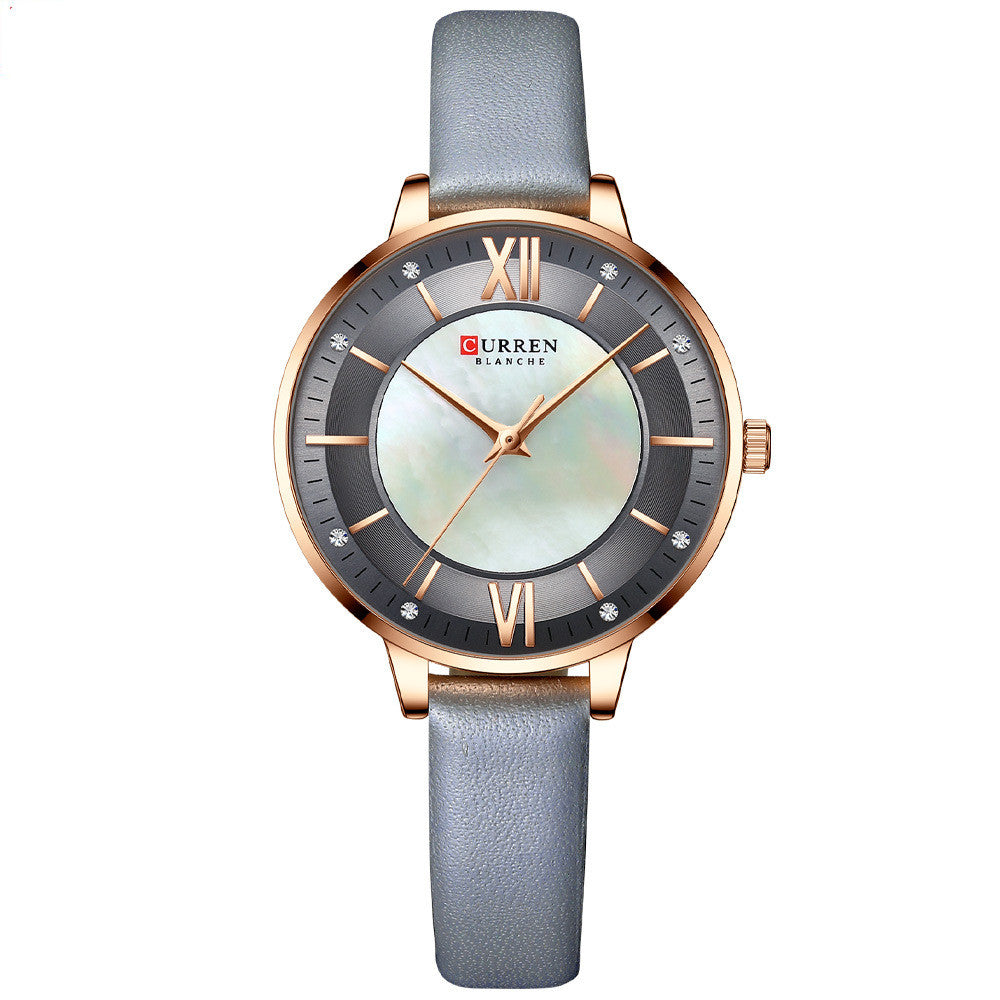 Women's Classic Leather Strap Watch - Elegant Everyday Timepiece