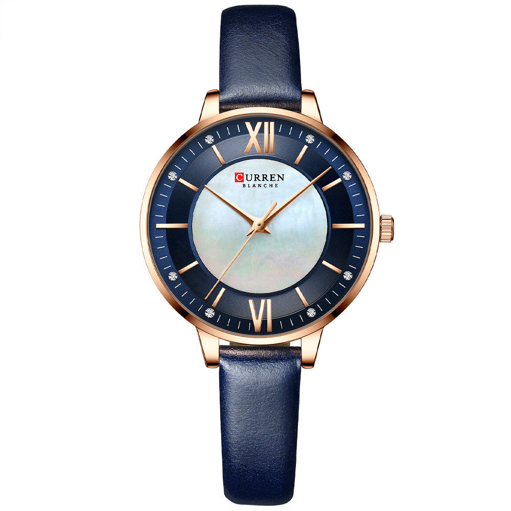 Women's Classic Leather Strap Watch - Elegant Everyday Timepiece