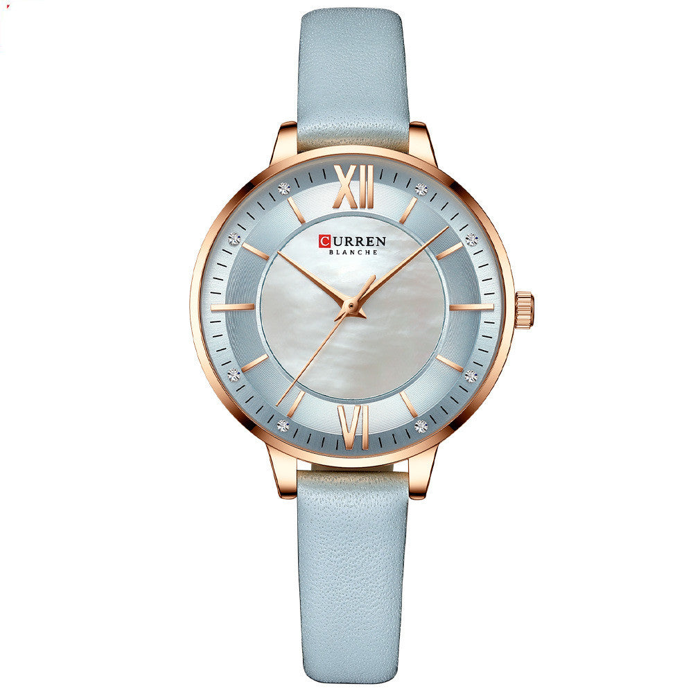 Women's Classic Leather Strap Watch - Elegant Everyday Timepiece