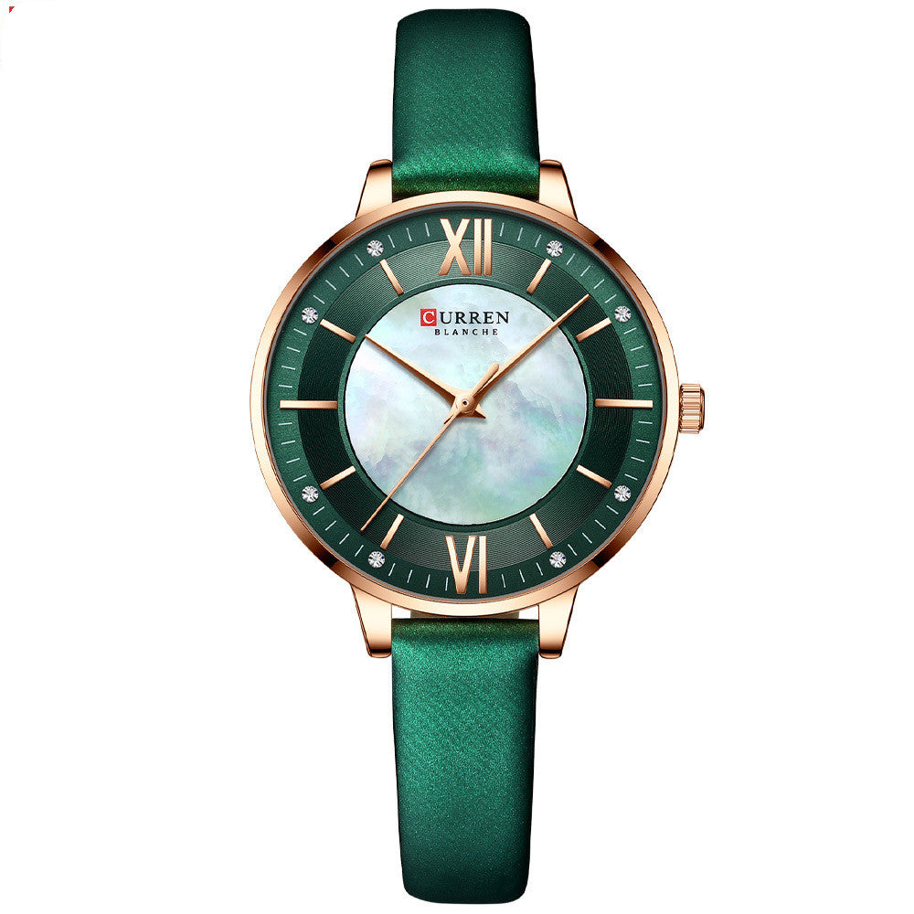 Women's Classic Leather Strap Watch - Elegant Everyday Timepiece