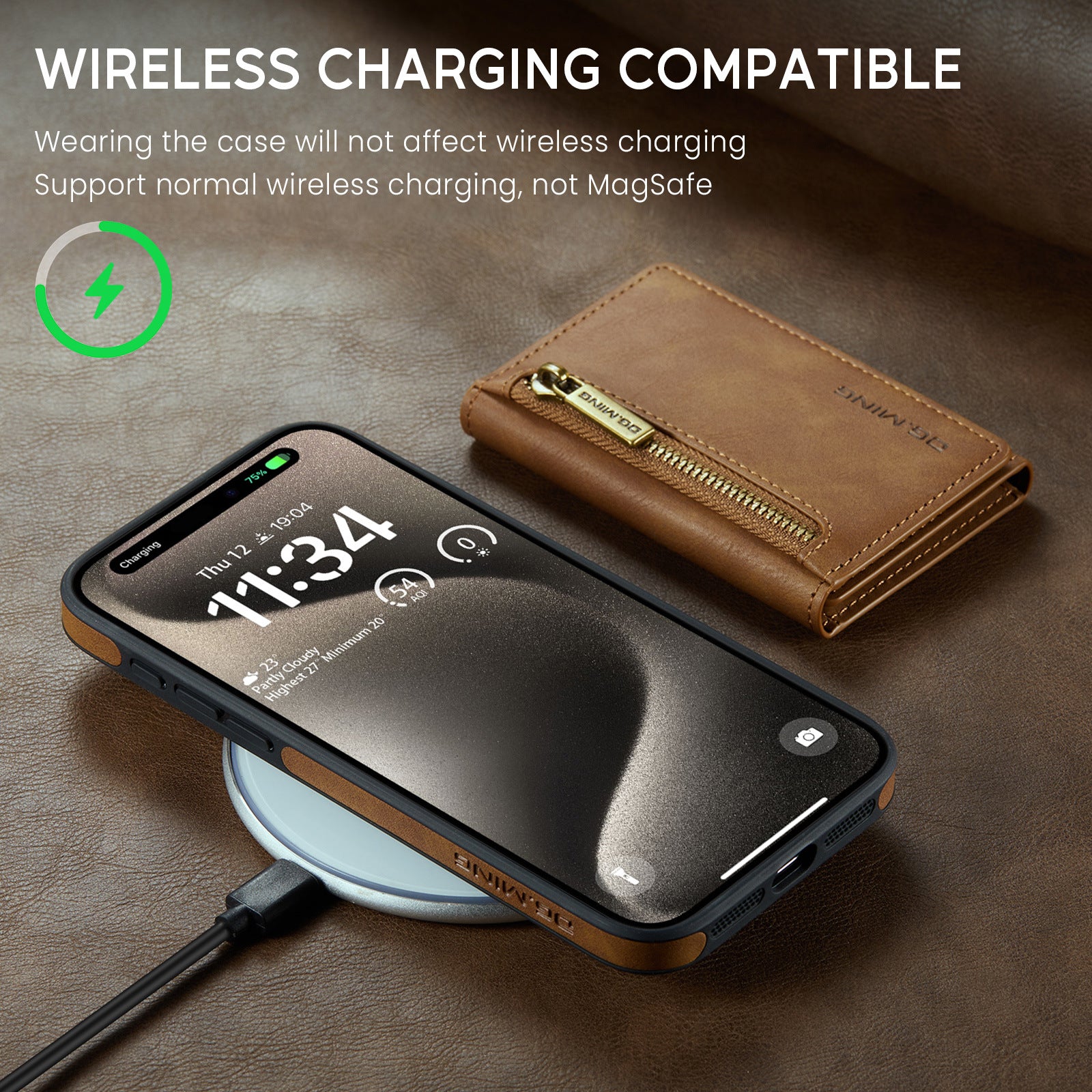 3-in-1 MagSafe Charging Case with Card Holder - Wireless Charging Phone Case