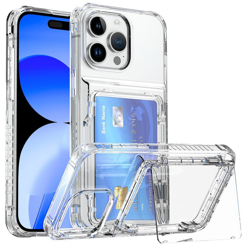 Clear Phone Case with Hidden Card Holder - See-Through Wallet Case