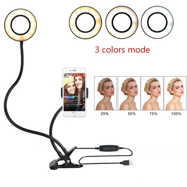Portable Ring Light for Phone - LED Selfie Light with Stand