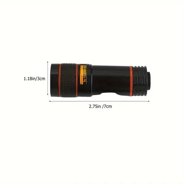 Mobile Phone Attachment Lens, Mobile Zoom Lens, Mobile Camera And Accessories, 8X, 12X, 20X, Smartphone And Tablet Long Focus Telephoto With Clip, Black