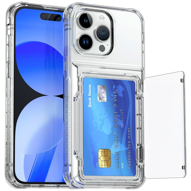 Clear Phone Case with Hidden Card Holder - See-Through Wallet Case