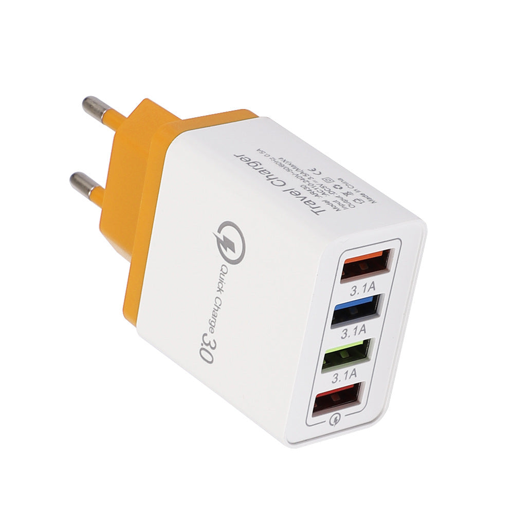 4-Port USB Fast Charger - Quick Charge 3.0 Multi-Device Adapter