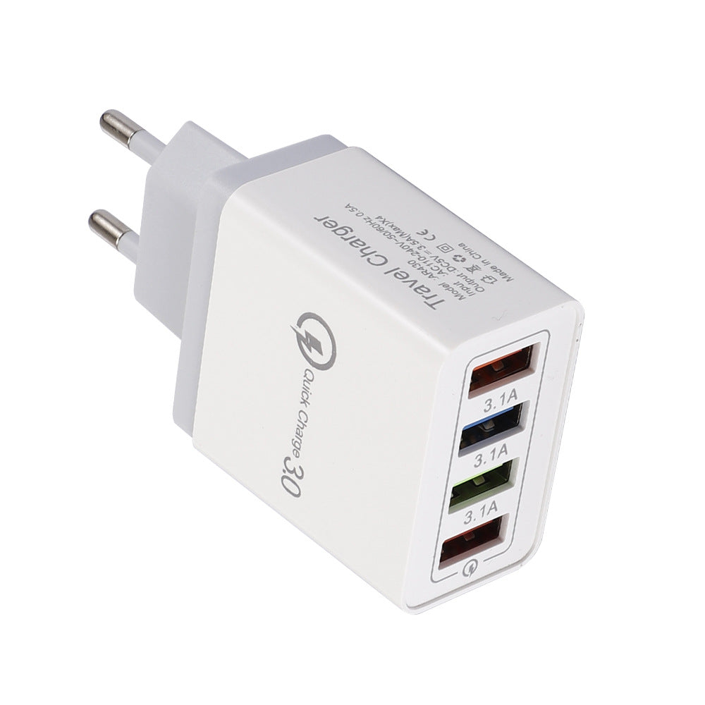 4-Port USB Fast Charger - Quick Charge 3.0 Multi-Device Adapter