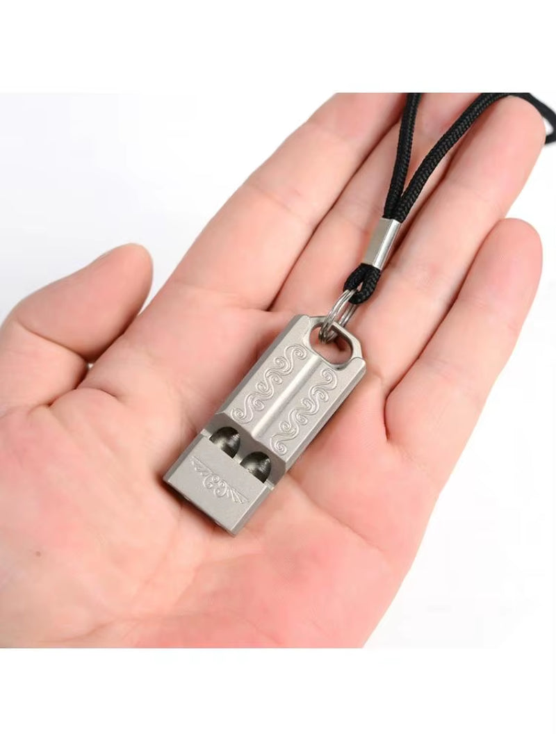 Titanium Outdoor Emergency Whistle 120 Decibels EDC Necklace Lanyard Whistle M68D