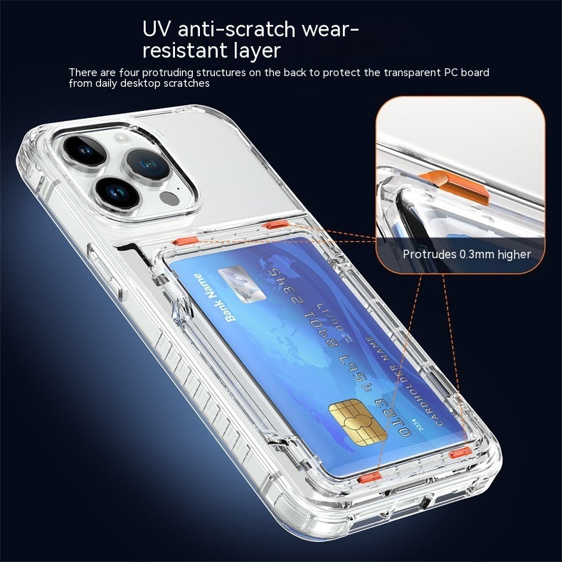 Clear Phone Case with Hidden Card Holder - See-Through Wallet Case