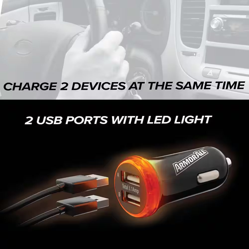 Cupholder Phone Charging Bundle, Adjustable Gooseneck and Car Charger 3.1 Amp