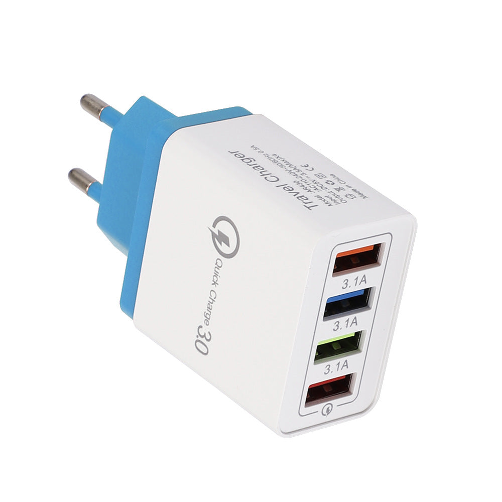 4-Port USB Fast Charger - Quick Charge 3.0 Multi-Device Adapter