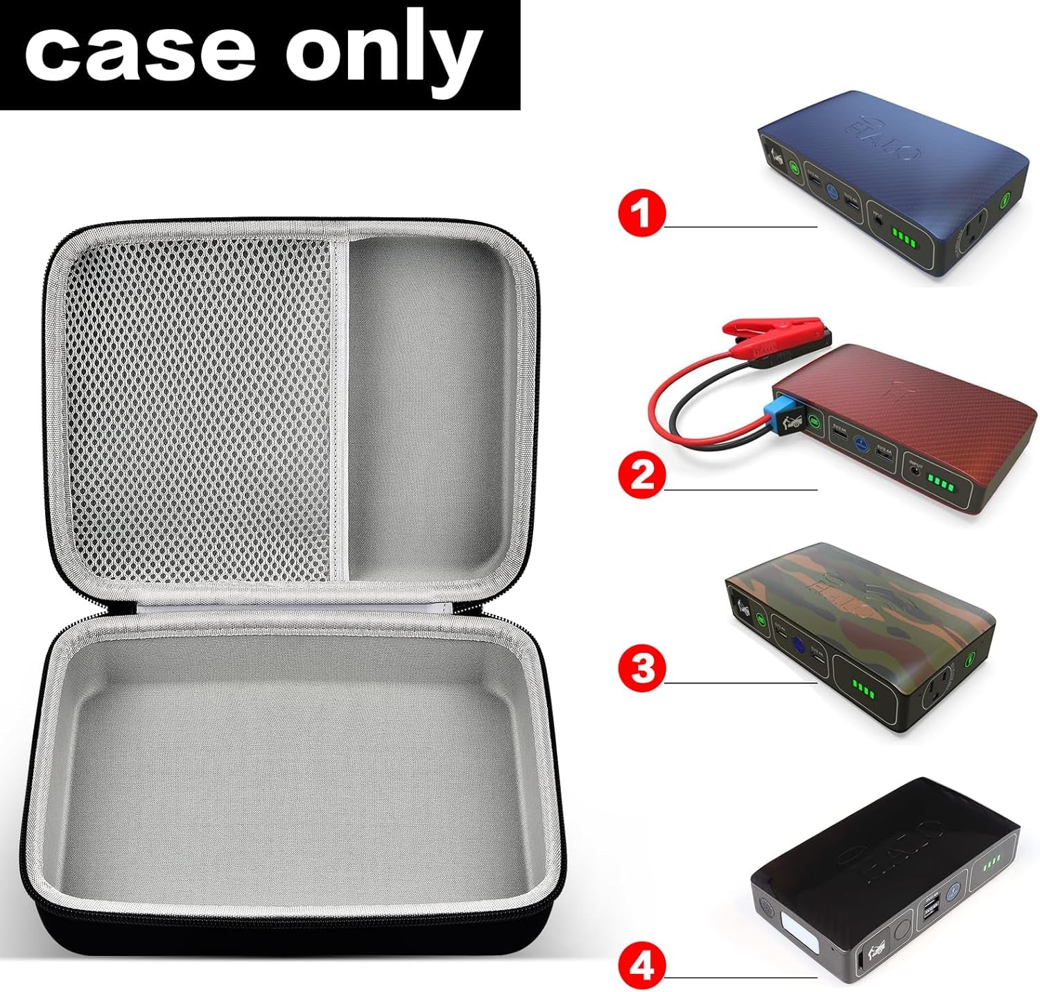 Case Compatible with Halo Bolt Portable Car Battery Jump Starter 58830/44400