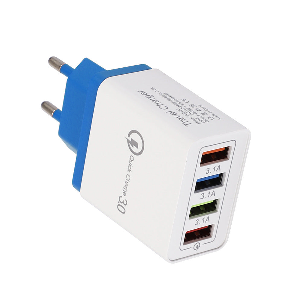 4-Port USB Fast Charger - Quick Charge 3.0 Multi-Device Adapter