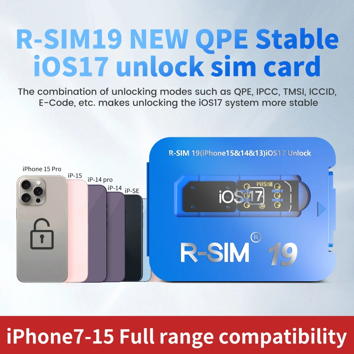 R-SIM19 NEW QPE Stable Unlock SIM Card for Iphone 15 plus 14 13 Pro Max 12 IOS17