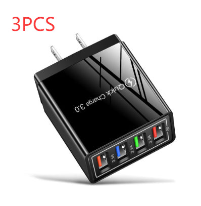 4-Port USB Fast Charger - Quick Charge 3.0 Multi-Device Adapter
