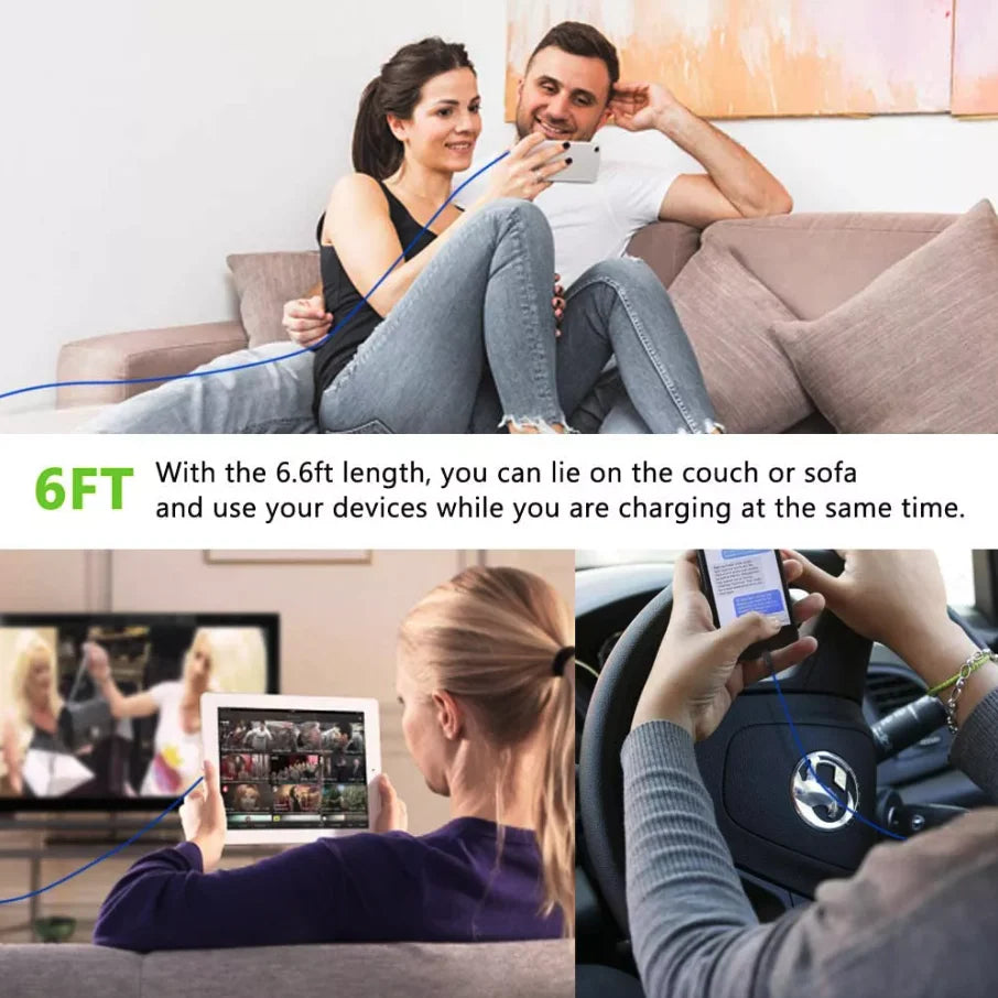 5 Pack Fast Charger USB Cable for Iphone 6 7 8Plus Iphone XR XS Max 12 13 14 Pro