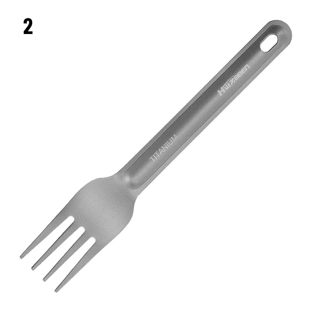 Portable Pure Titanium Spoon Outdoor Camping Ultralight Cookware Cutlery Fork Square Chopsticks EDC Environmental Accessories