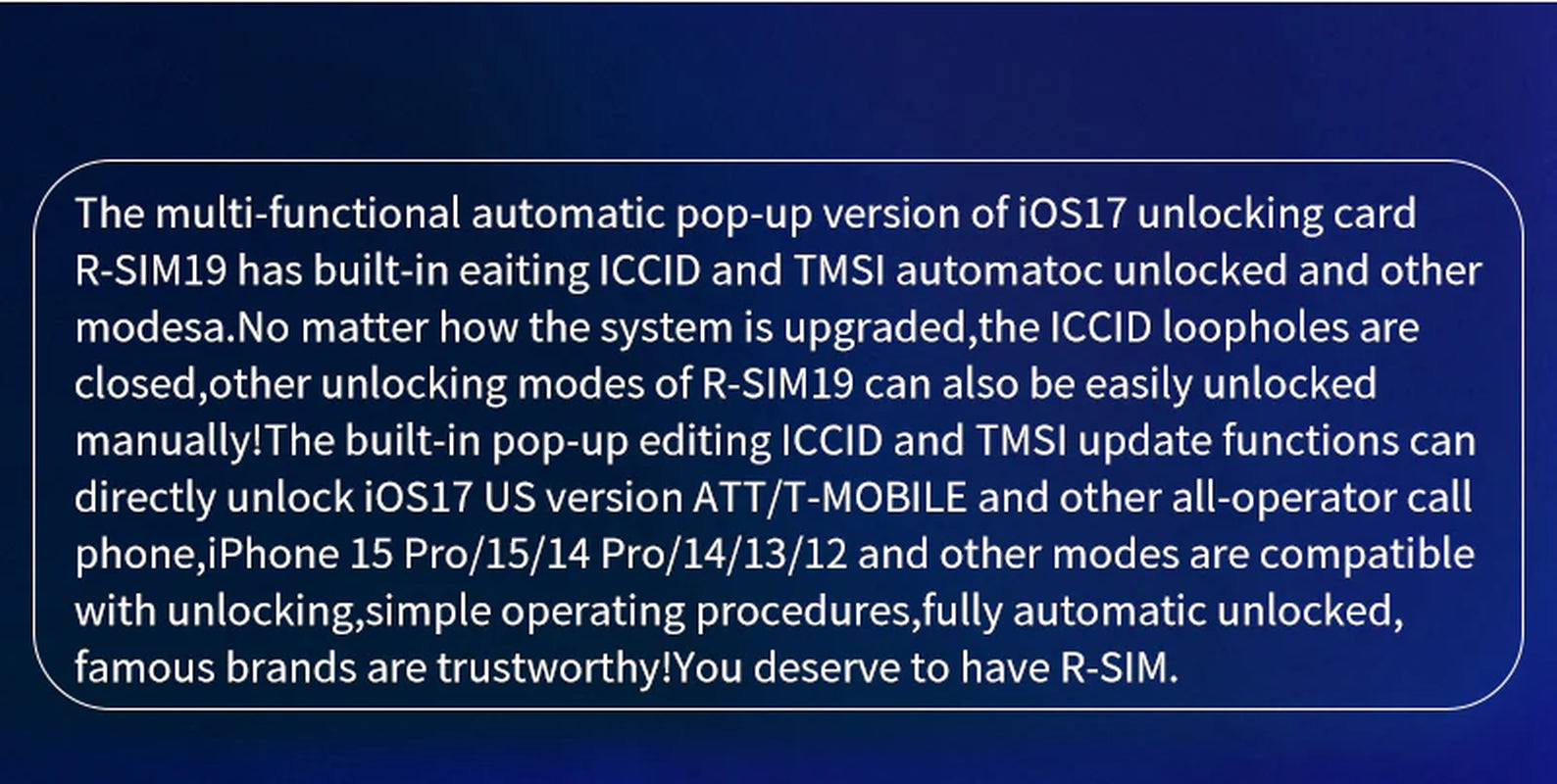 R-SIM19 NEW QPE Stable Unlock SIM Card for Iphone 15 plus 14 13 Pro Max 12 IOS17