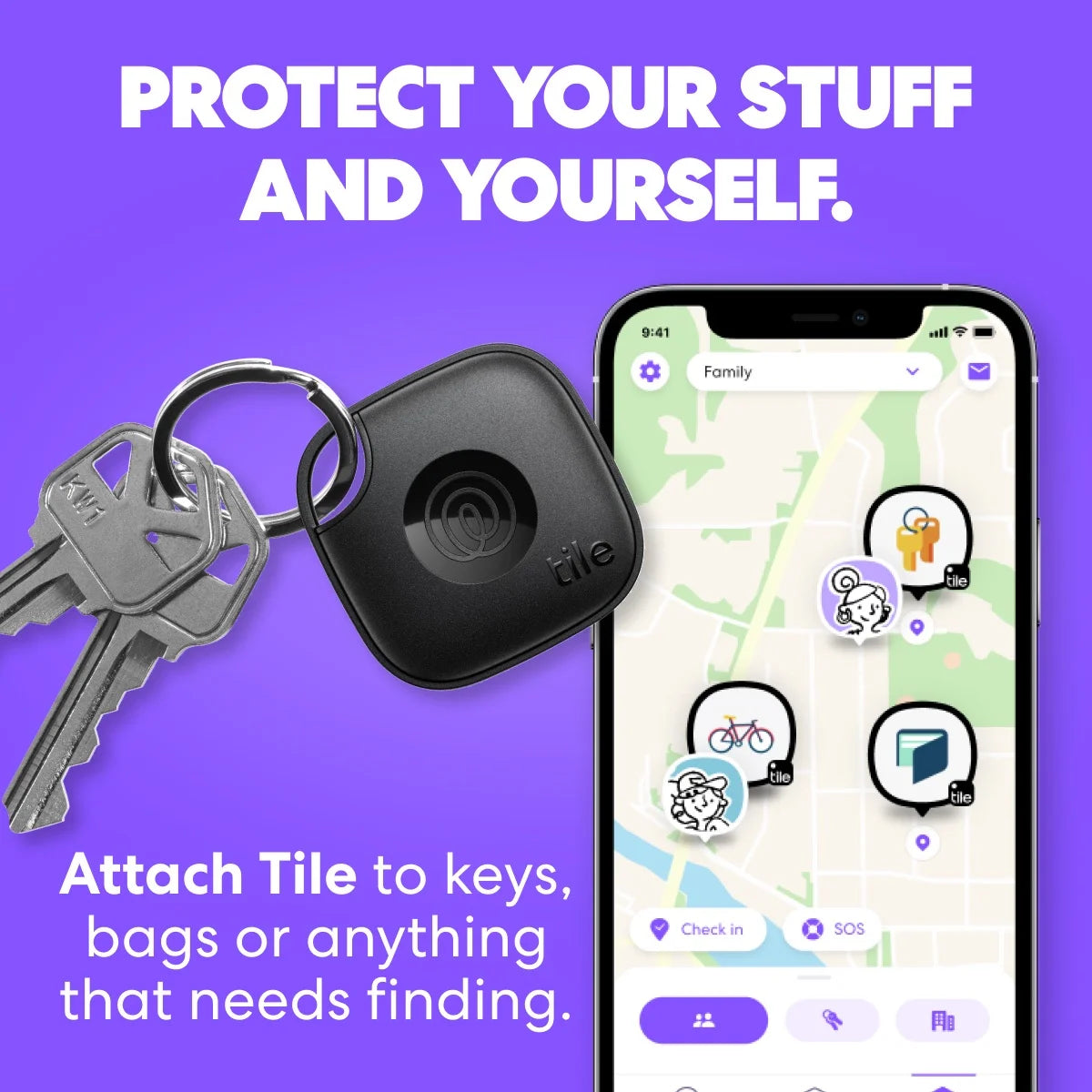 Life360  Mate Bluetooth Tracker, Keys Finder and Item Locator for Keys, Bags and More. Phone Finder. Both Ios and Android Compatible. 1-Pack (Black)
