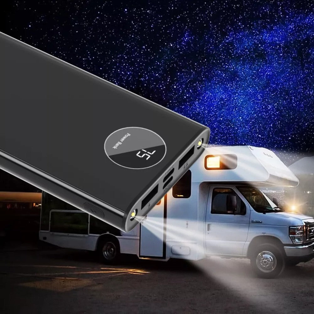 New 100000MAH Portable Power Bank LCD LED 3 USB Battery Charger for Mobile Phone