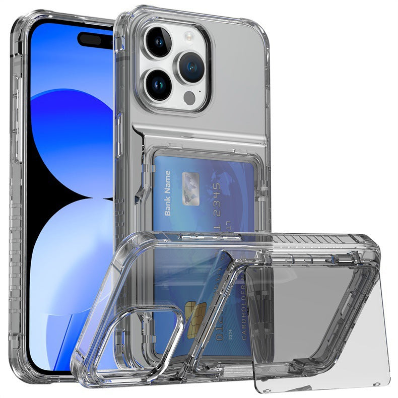 Clear Phone Case with Hidden Card Holder - See-Through Wallet Case