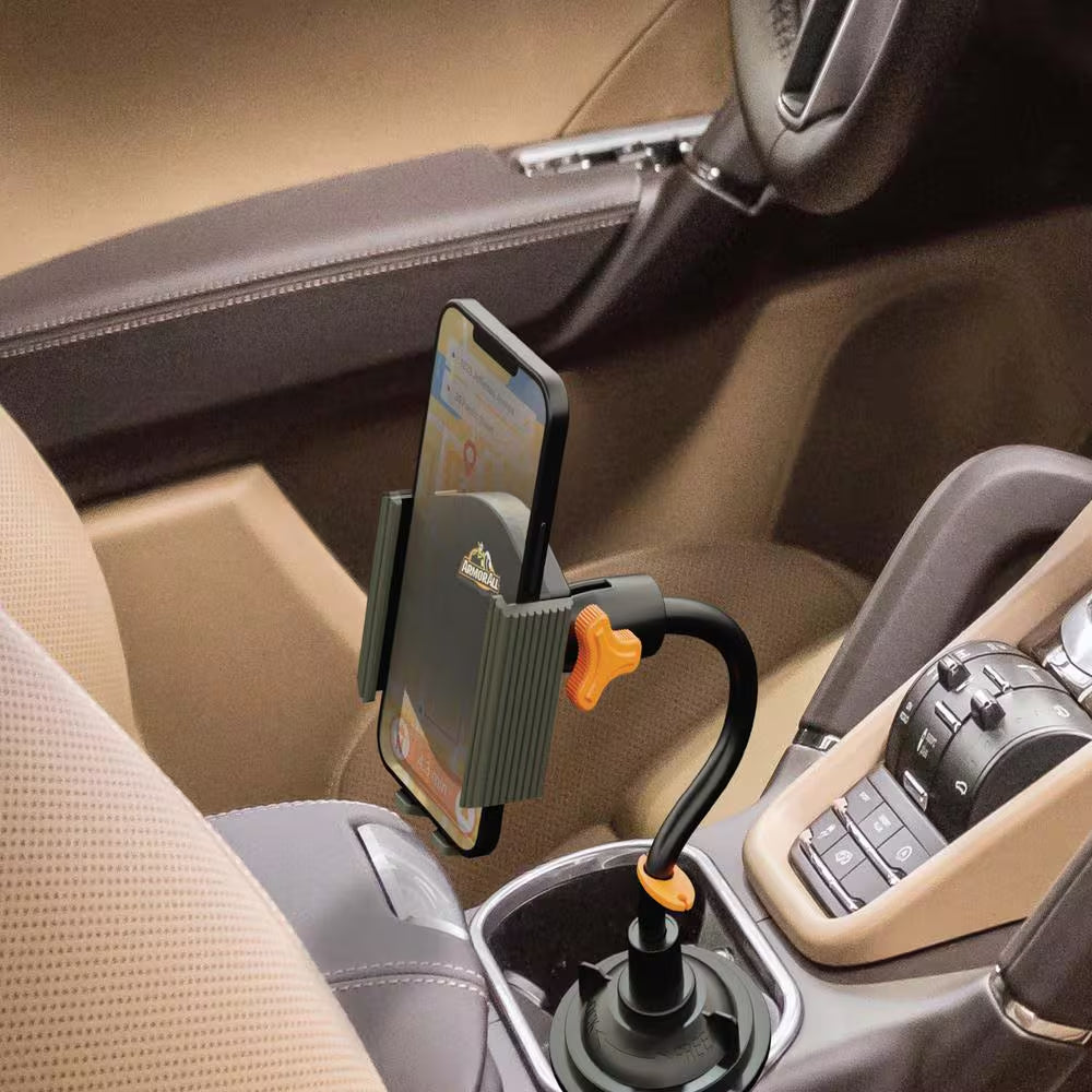 Cupholder Phone Charging Bundle, Adjustable Gooseneck and Car Charger 3.1 Amp