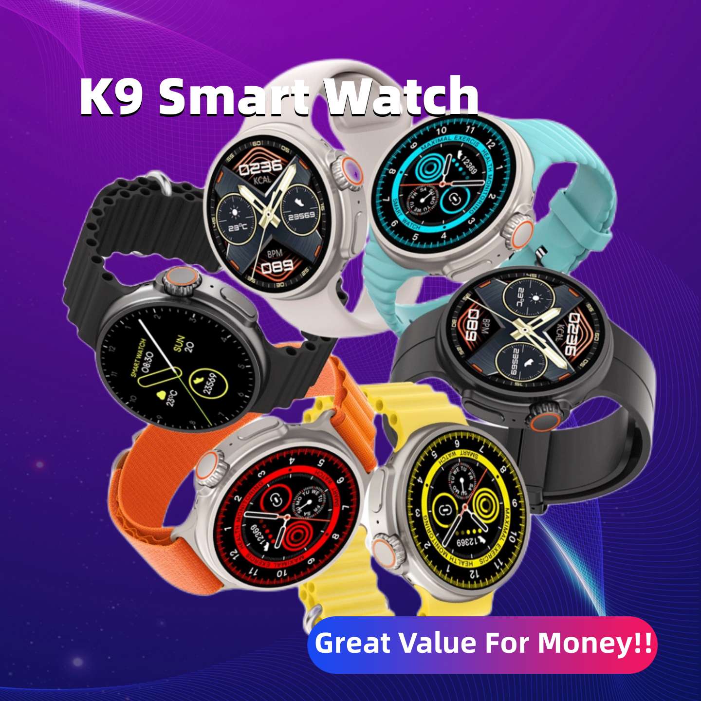 Premium Smart Watch with Round AMOLED Display - Fitness Tracker & Health Monitor
