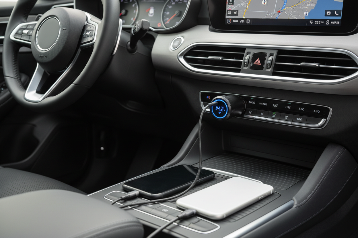 Car Charger Installed in Vehicle