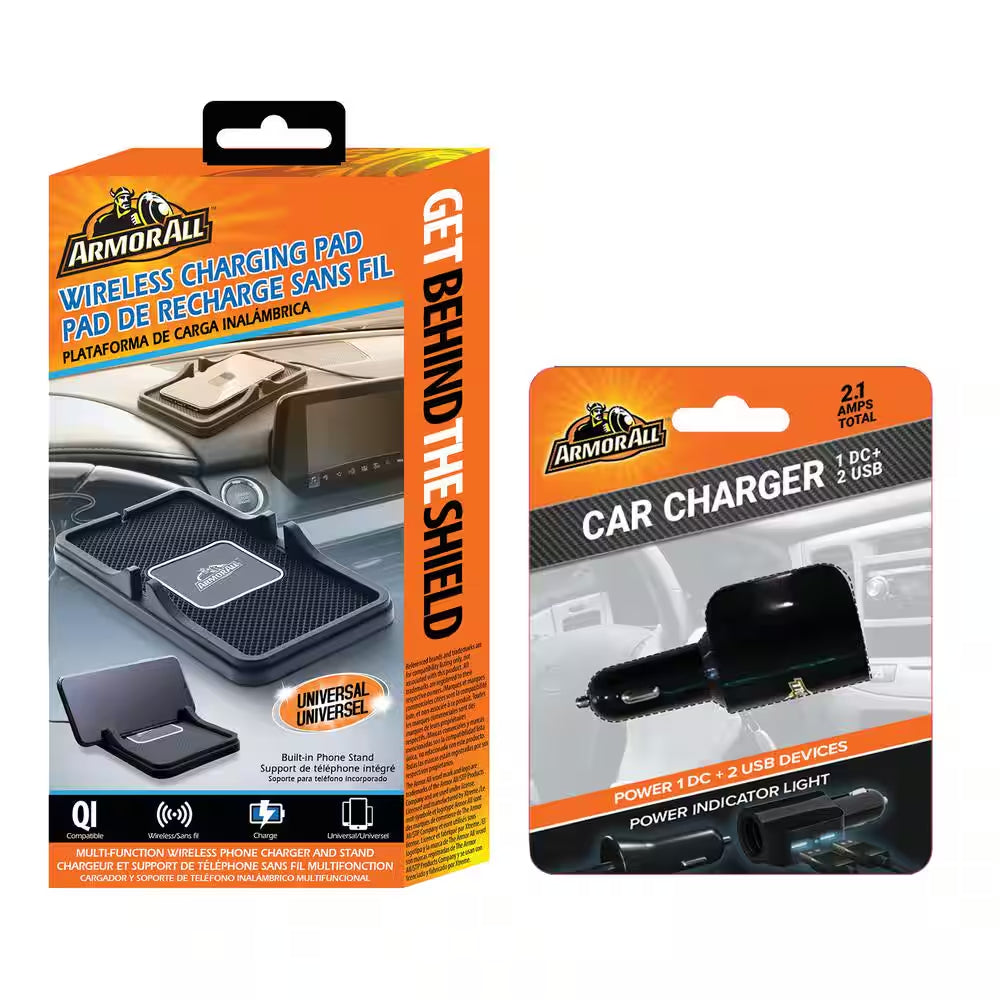 Wireless Phone Charging Pad Bundle, Car Charger 3.1 Amps