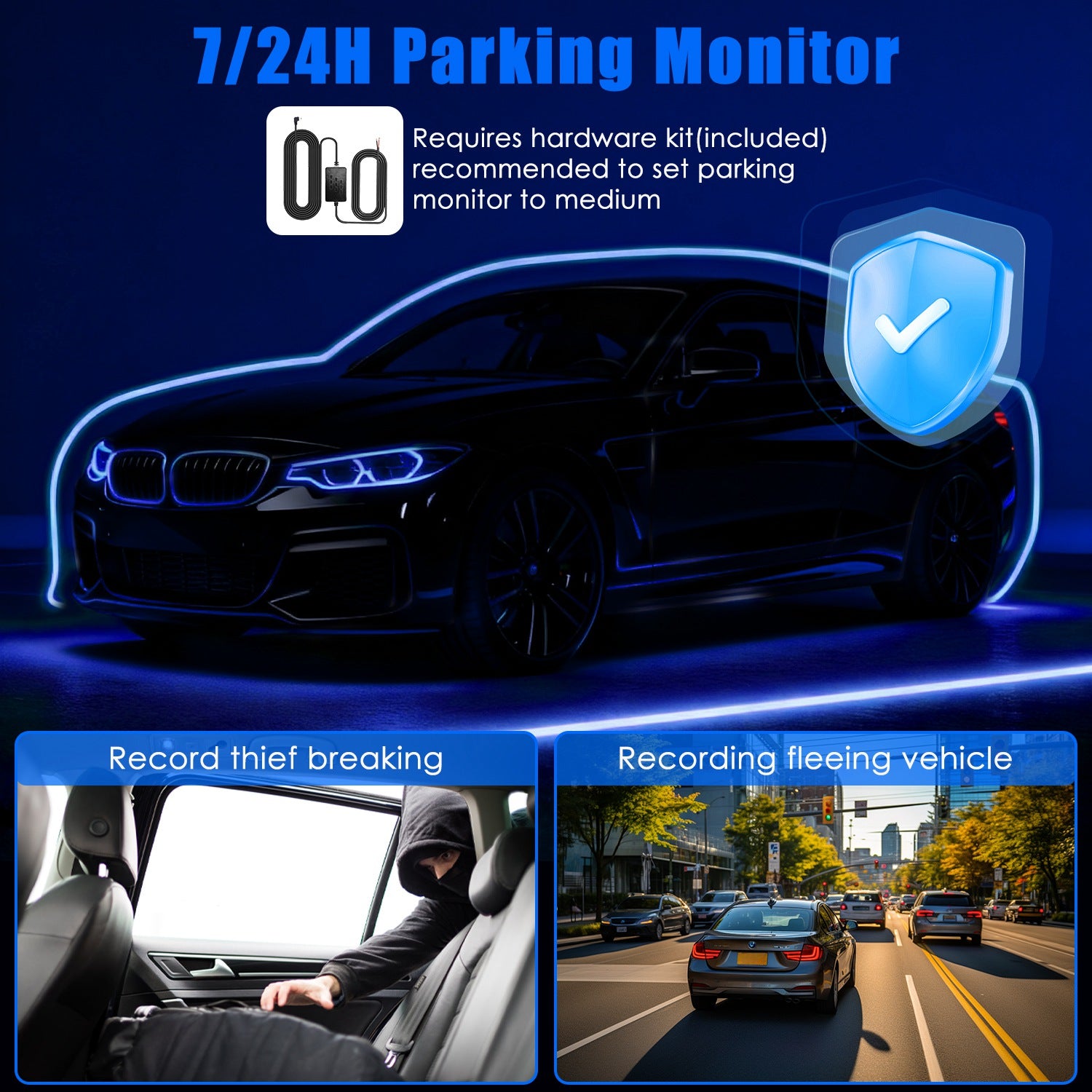 4 Channel Car Dash Cam With 128G MMC Card 1080P Front 720P Left Right 480P Rear G-Sensor Parking Monitor Loop Recording Night Vision 360 Degree Surveillance Car Camera