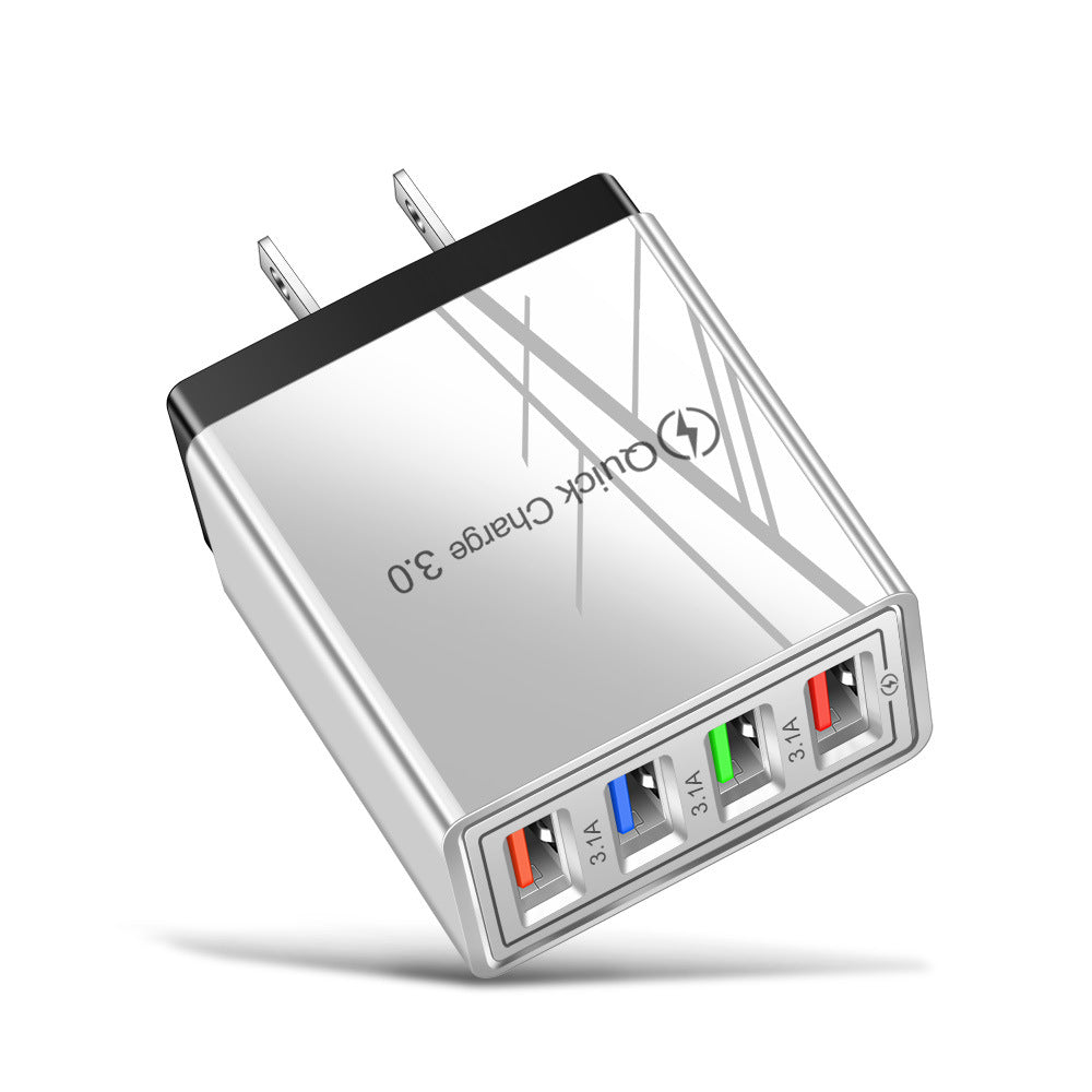 4-Port USB Fast Charger - Quick Charge 3.0 Multi-Device Adapter