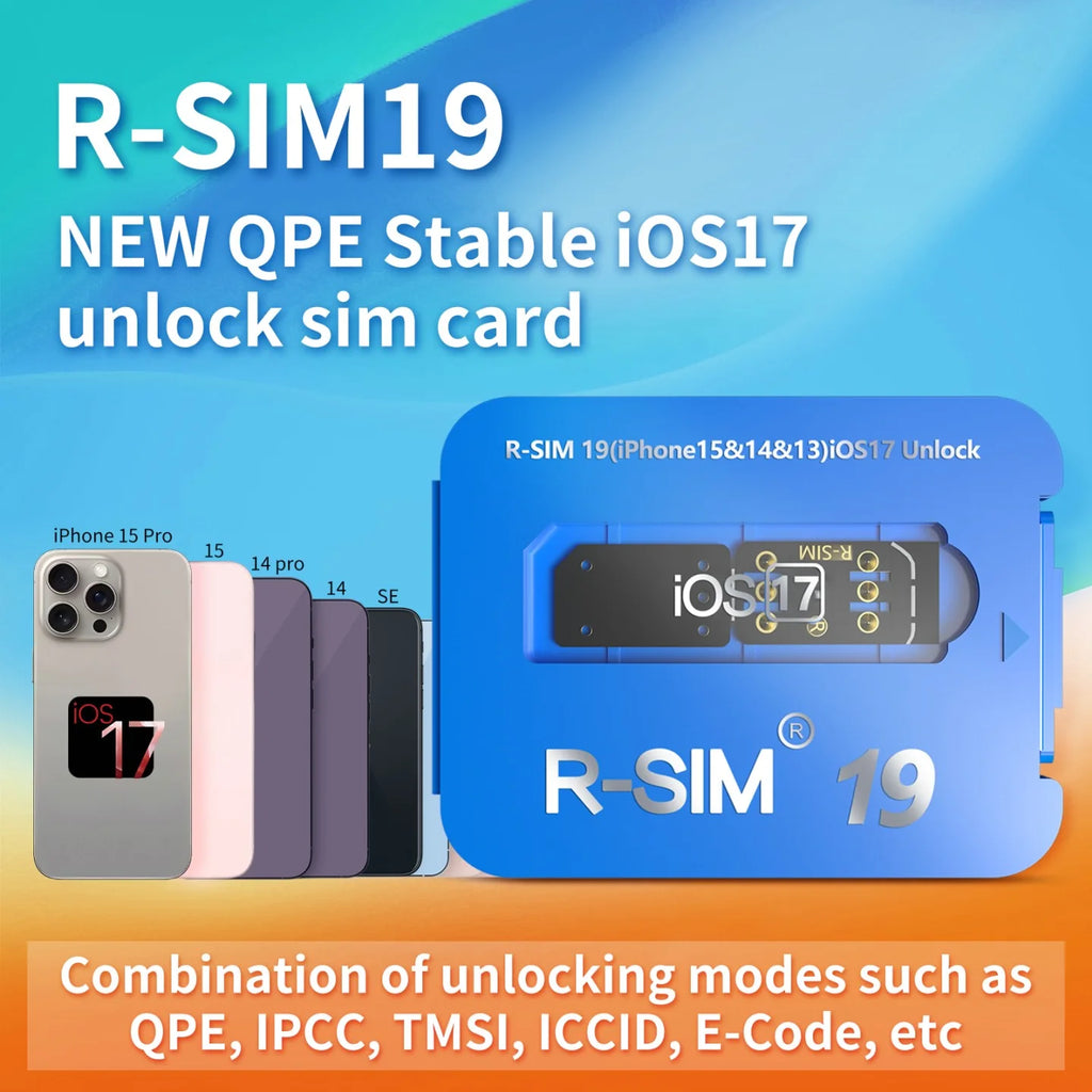 R-SIM19 NEW QPE Stable Unlock SIM Card for Iphone 15 plus 14 13 Pro Max 12 IOS17