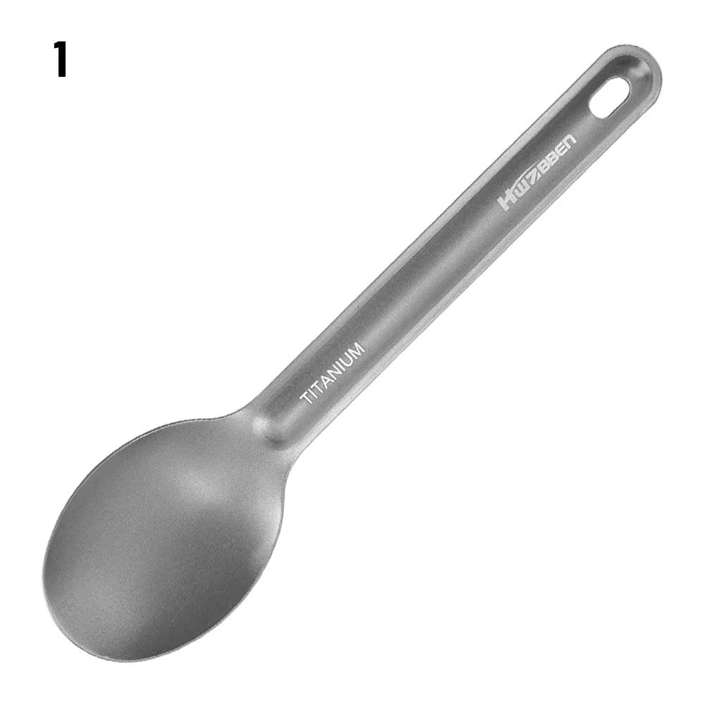 Portable Pure Titanium Spoon Outdoor Camping Ultralight Cookware Cutlery Fork Square Chopsticks EDC Environmental Accessories