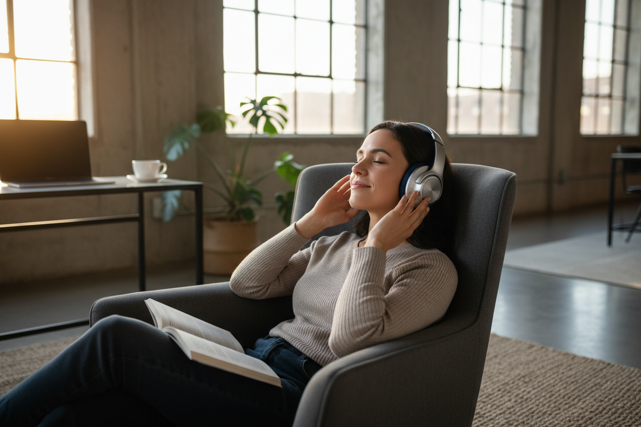 Headphones Being Worn