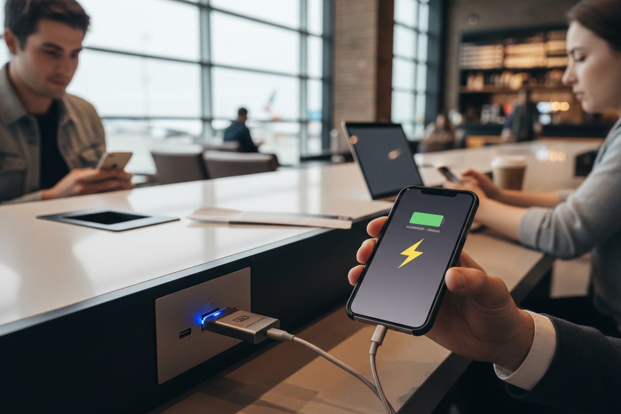 USB Data Blocker in Use